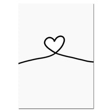 Load image into Gallery viewer, Nordic Back White Style Sweet Love Wall Art Canvas